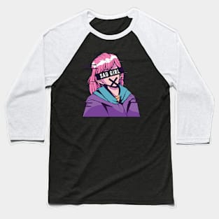 Sad Anime Girl Baseball T-Shirt